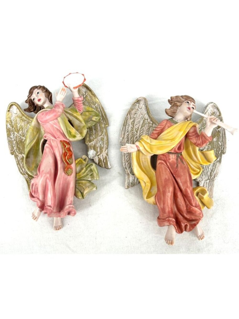 Fontanini Angels Musicians Wall Hanging Italy 8.5" Lot of 2